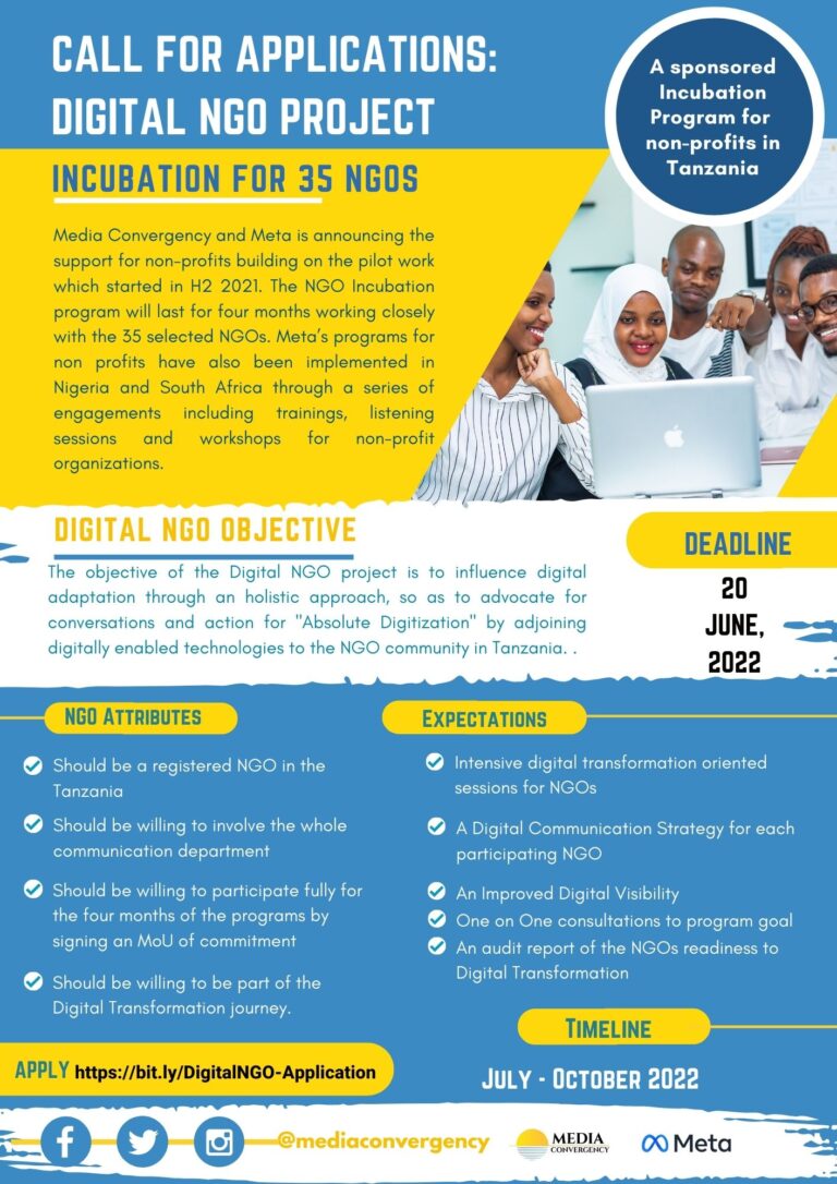 Call for Applications of 35 NGOs to the “NGO Incubation Program” - Tech ...