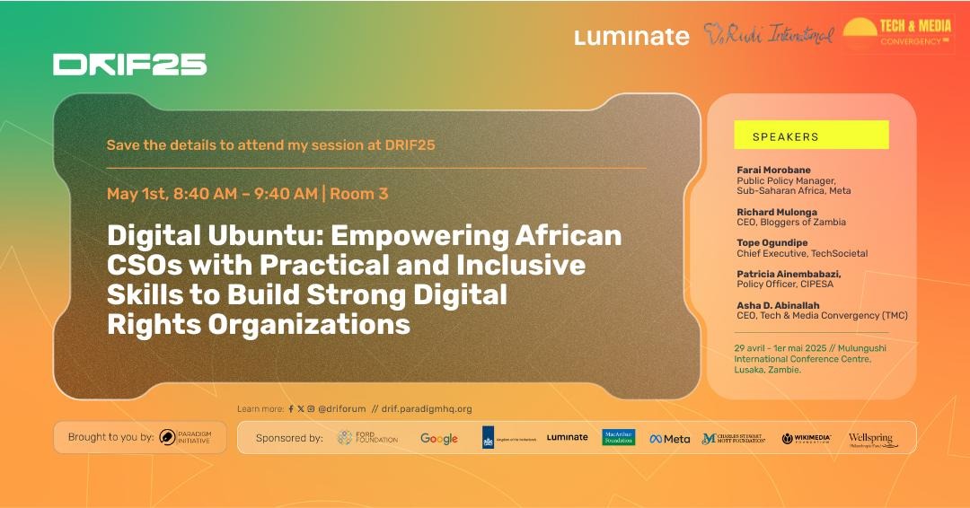 TMC at DRIF 2025: Advancing Actionable Digital Rights for Africa - Tech ...